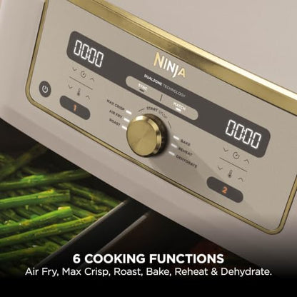 Ninja MAX Dual Zone Digital Air Fryer, 9.5L, Stone Gold DZ400UKSTGD